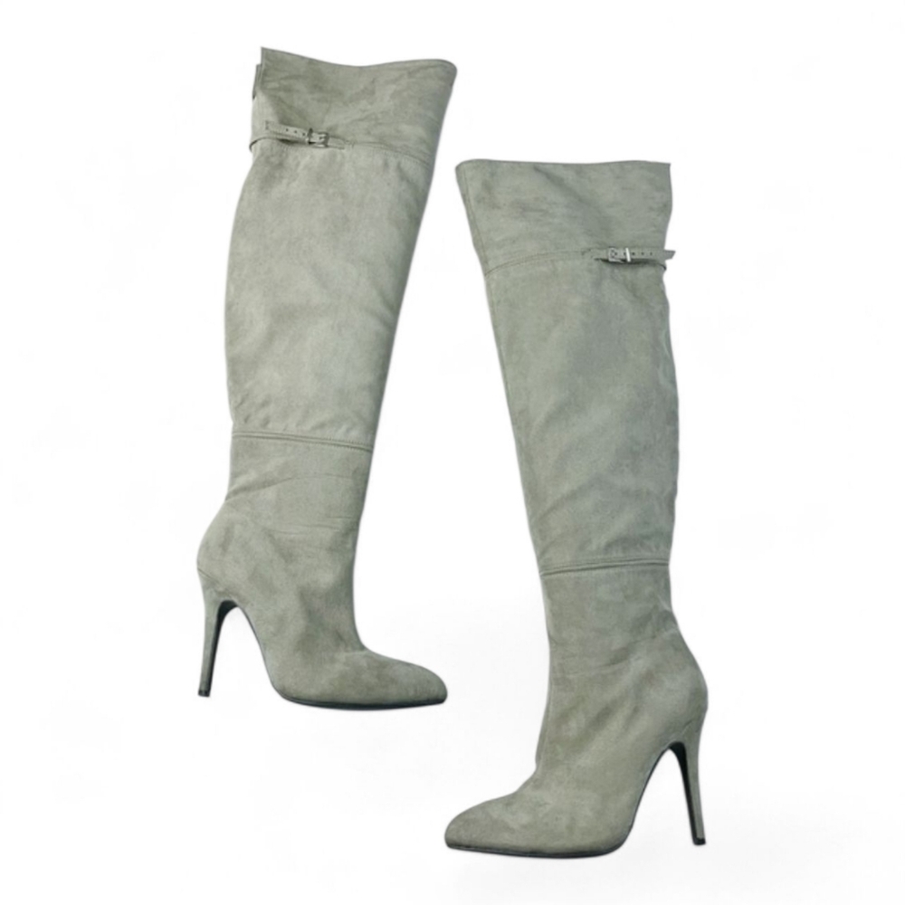 Chinese Laundry Heather Gray Over Knee Stiletto Heel Boots. Size 8.5